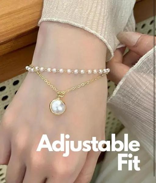 Metal, Alloy Pearl Gold-plated Bracelet