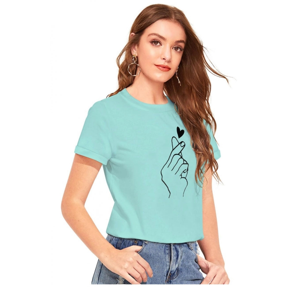 PKRKART Women's Cotton Western Wear T-Shirt (Green)