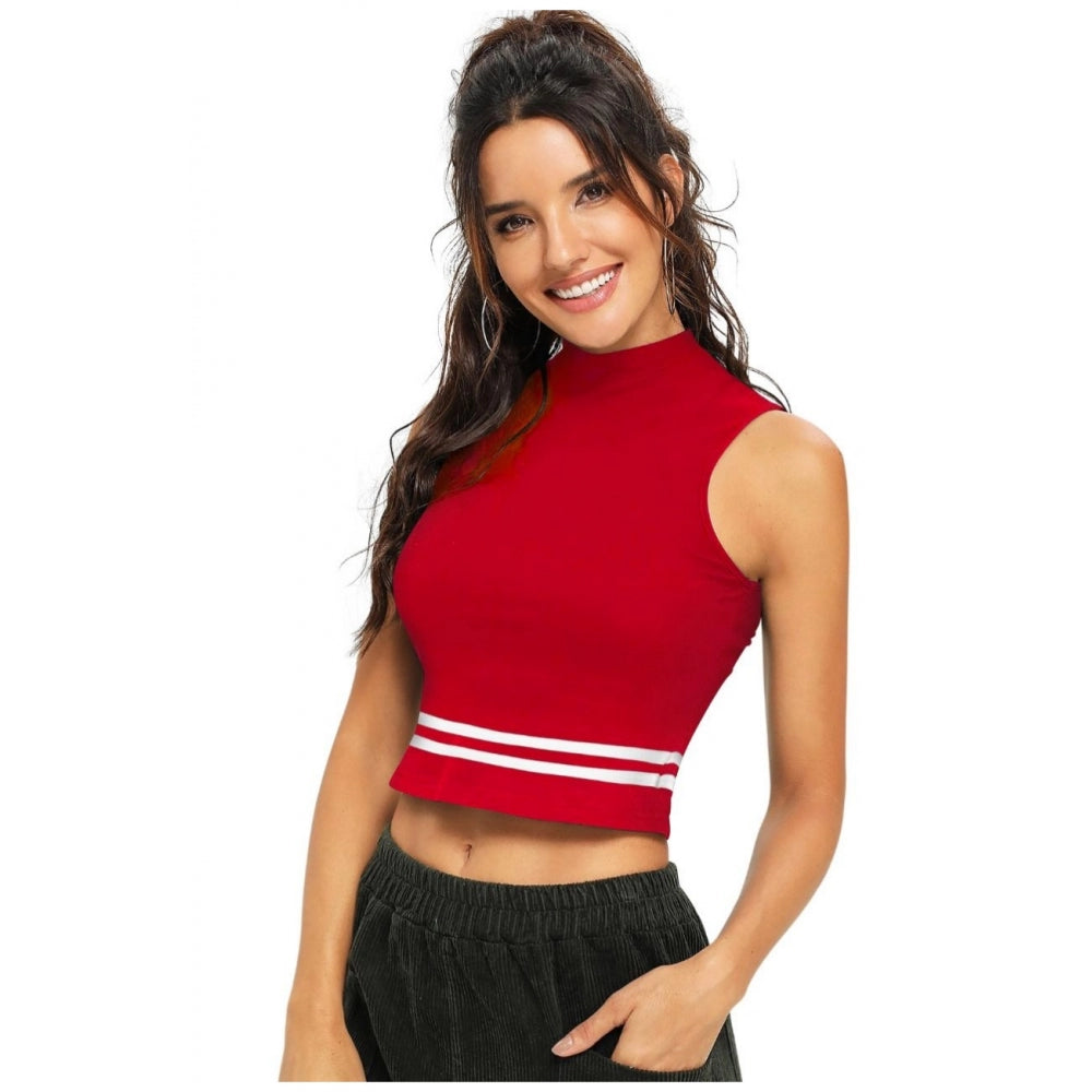 PKRKART Women's Polyester, Knitting Western Wear Tops (Red)