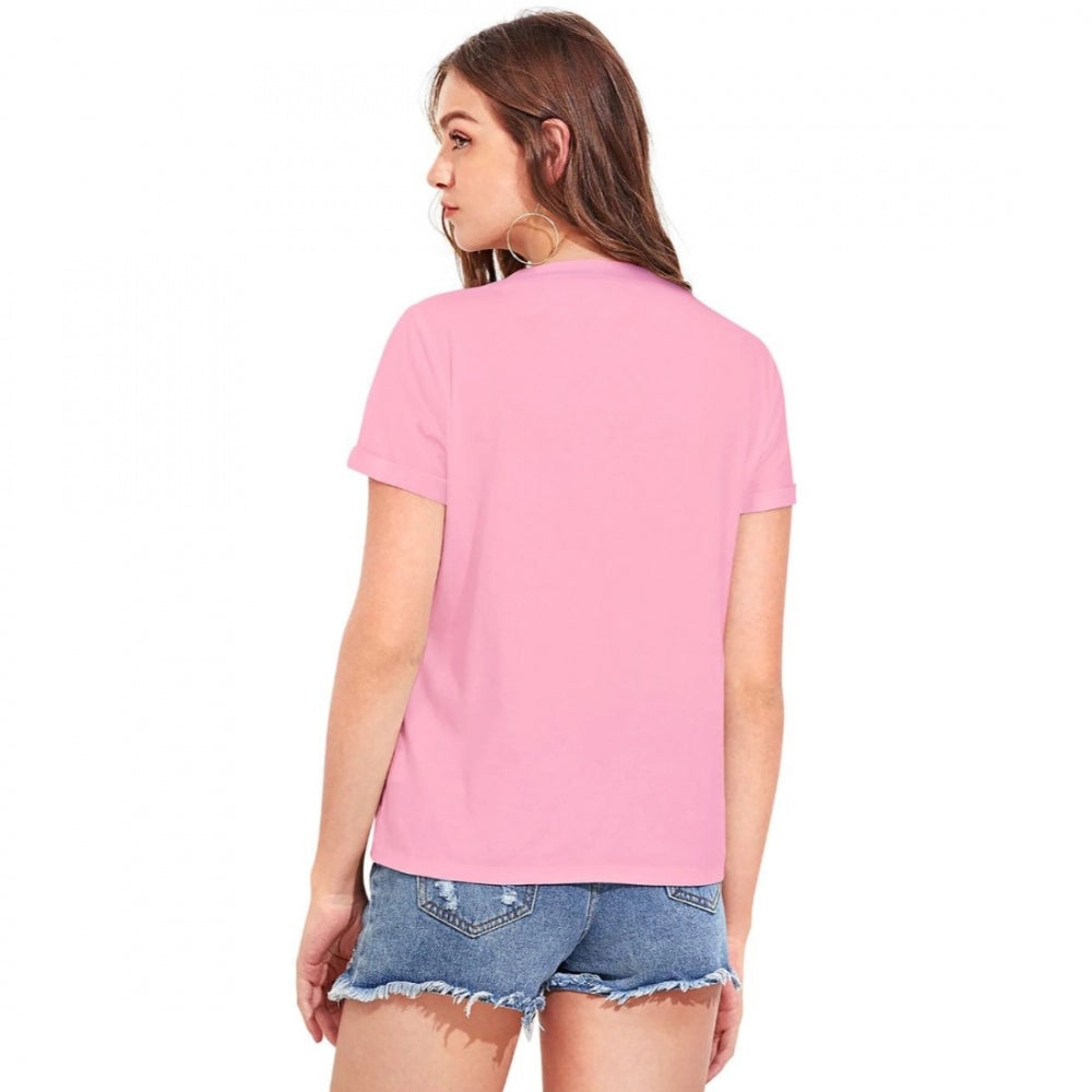 PKRKART Women's Cotton Western Wear T Shirt (Pink)