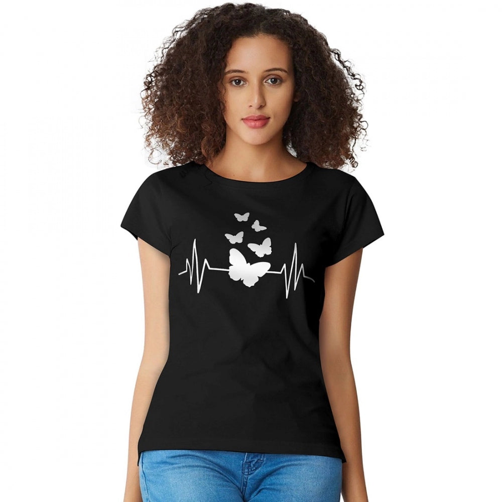 PKRKART Women's Cotton Western Wear T Shirt (Black)