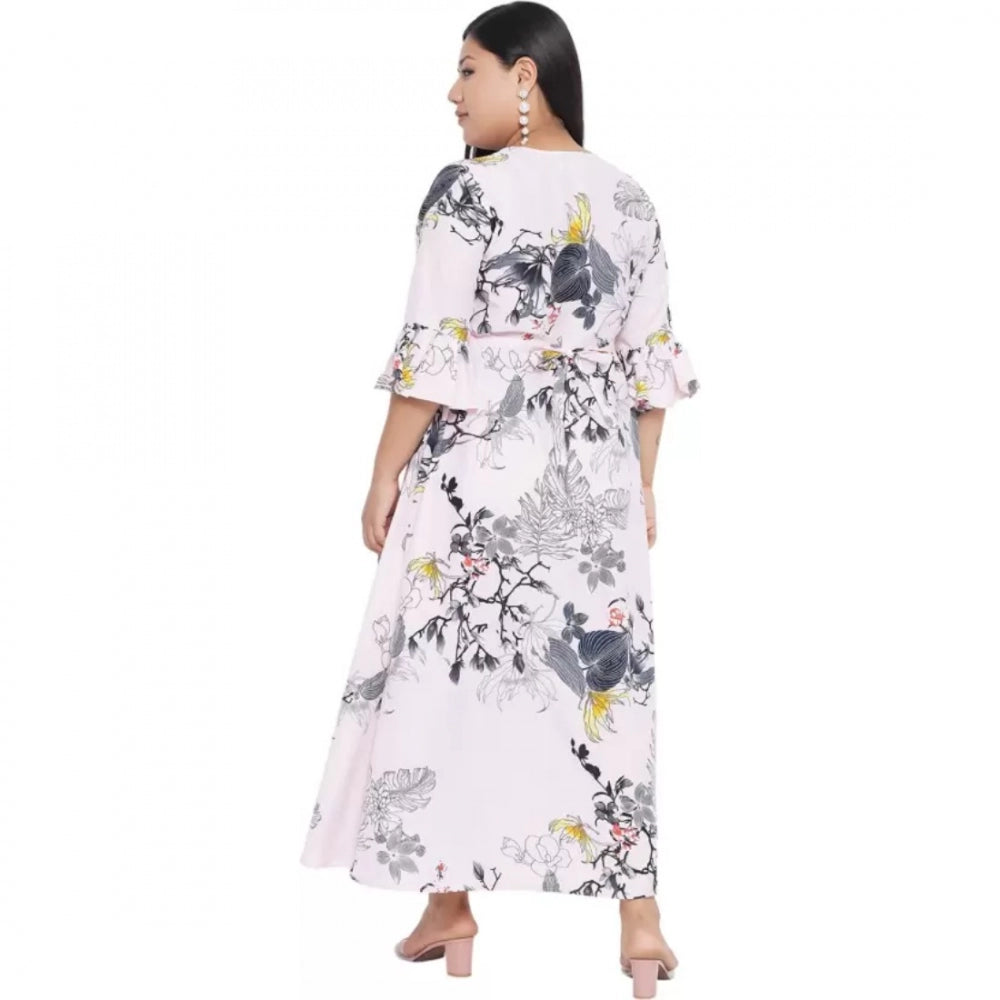 PKRKART Women's Fit And Flare White Dress (Color:White, Material:Polyester)