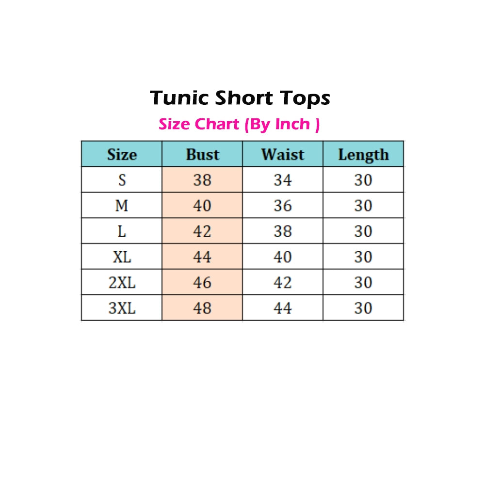 PKRKART Women's 3/4th Sleeve Viscose Blend Tunic Short Top (Multicolor)