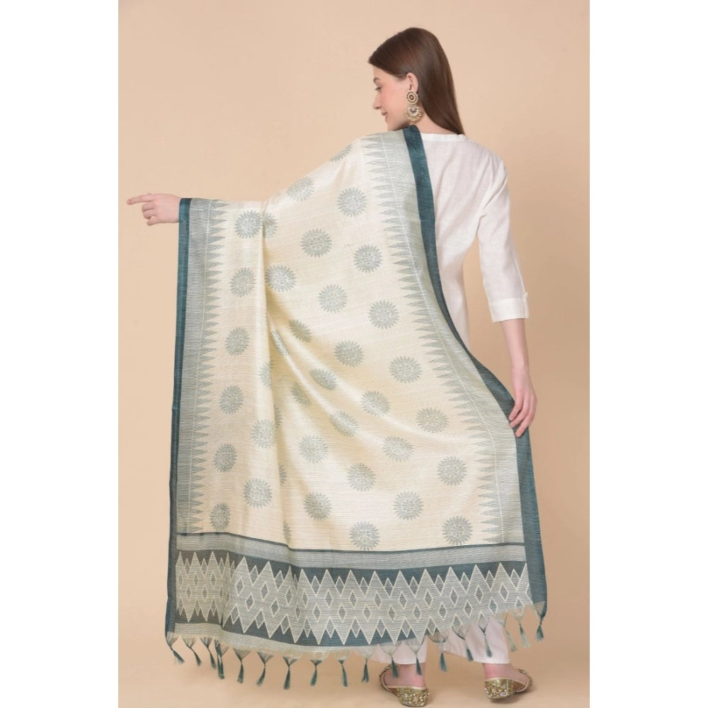 pkrkart Women's Art Silk Printed Dupatta (Grey, Length: 2.25 to 2.50 Mtr)