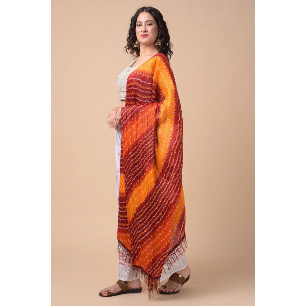 pkrkart Women's Chanderi Printed Dupatta (Multicolor, Length: 2.25 to 2.50 Mtr)