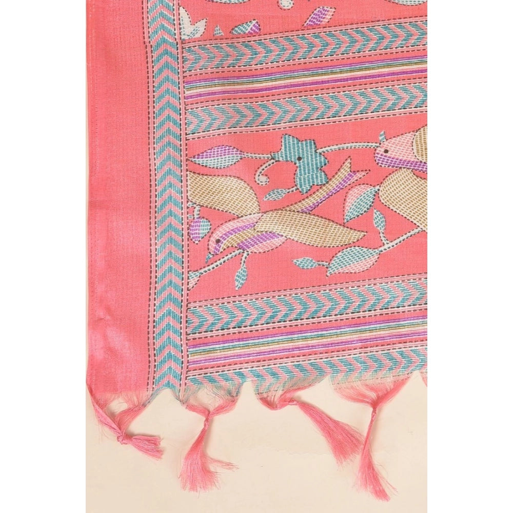 pkrkart Women's Art Silk Printed Dupatta (Pink, Length: 2.25 to 2.50 Mtr)