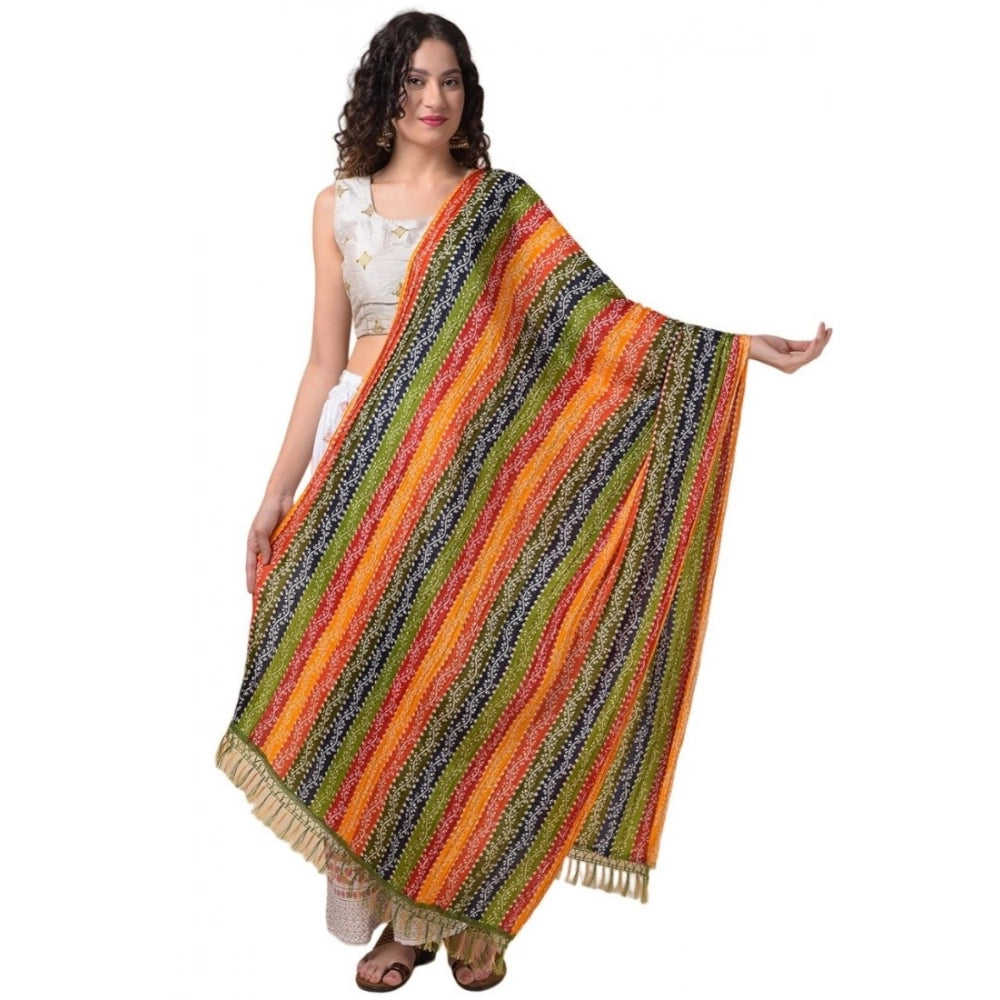 pkrkart Women's Chanderi Printed Dupatta (Multicolor, Length: 2.25 to 2.50 Mtr)