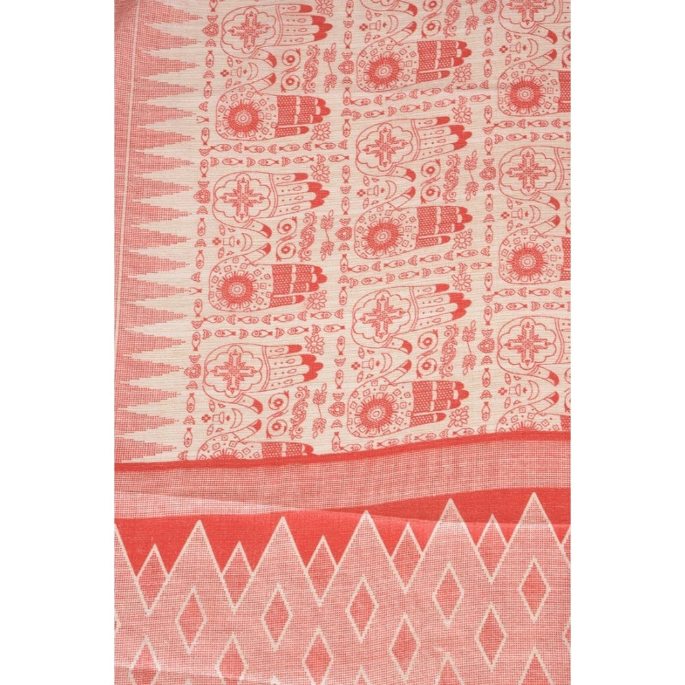 pkrkart Women's Art Silk Printed Dupatta (Orange, Length: 2.25 to 2.50 Mtr)