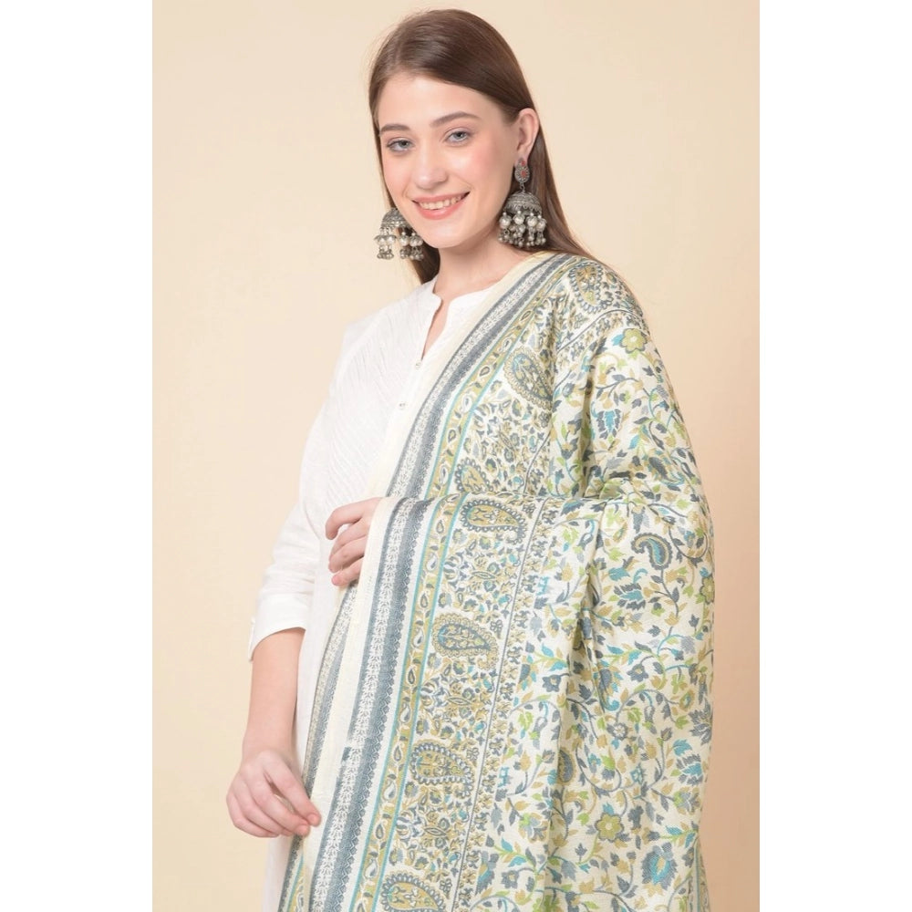 pkrkart Women's Art Silk Printed Dupatta (Off White, Length: 2.25 to 2.50 Mtr)