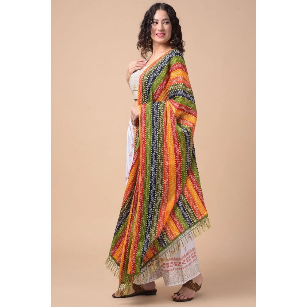 pkrkart Women's Chanderi Printed Dupatta (Multicolor, Length: 2.25 to 2.50 Mtr)