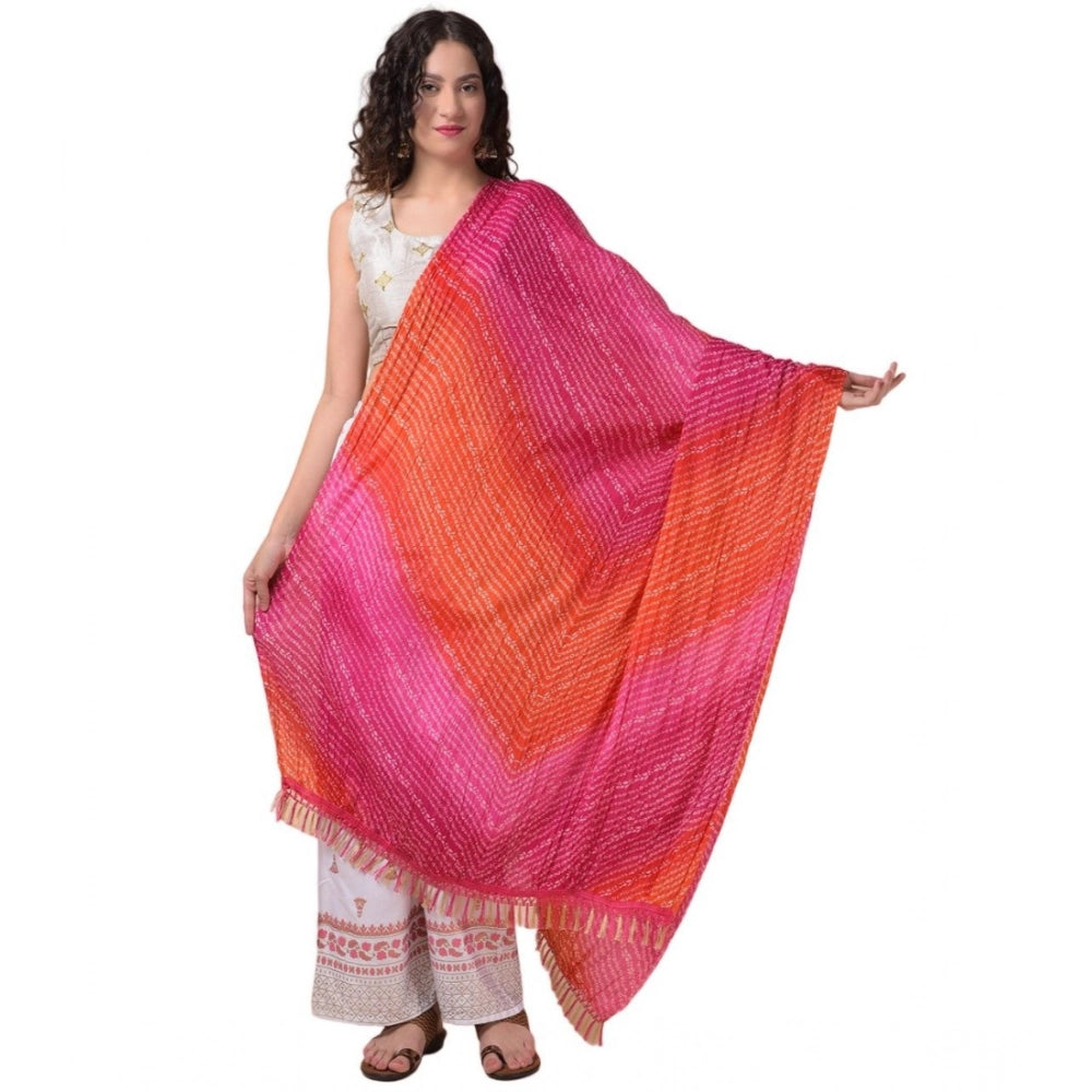 pkrkart Women's Chanderi Printed Dupatta (Multicolor, Length: 2.25 to 2.50 Mtr)