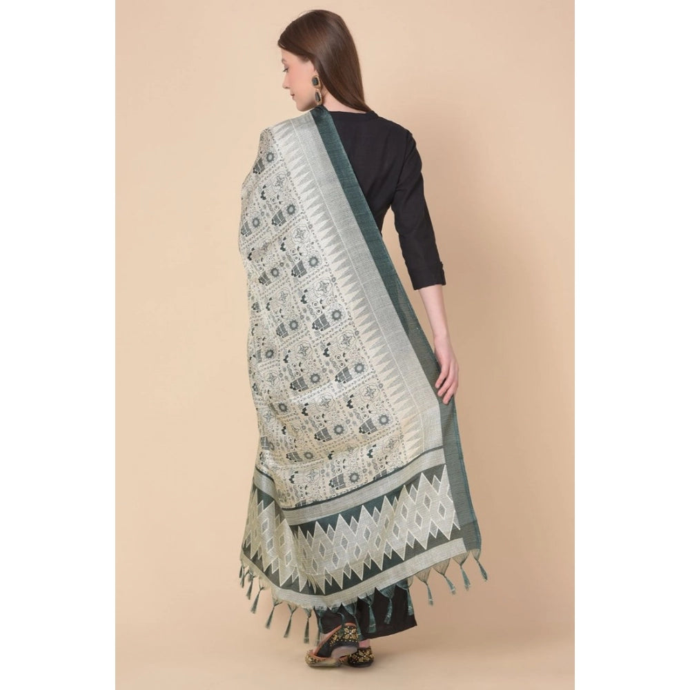 pkrkart Women's Art Silk Printed Dupatta (Grey, Length: 2.25 to 2.50 Mtr)