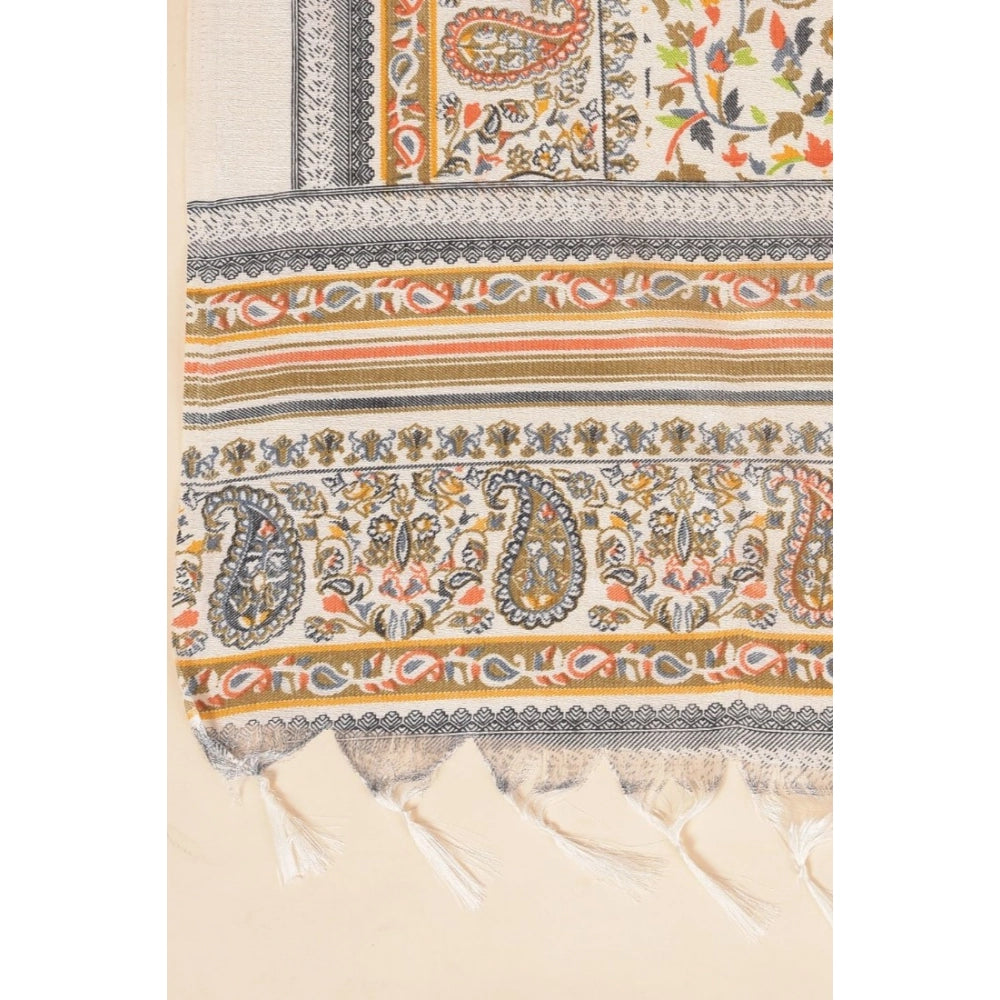 pkrkart Women's Art Silk Printed Dupatta (White, Length: 2.25 to 2.50 Mtr)