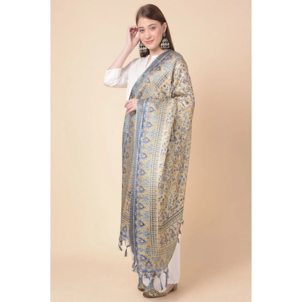 pkrkart Women's Art Silk Printed Dupatta (Grey, Length: 2.25 to 2.50 Mtr)