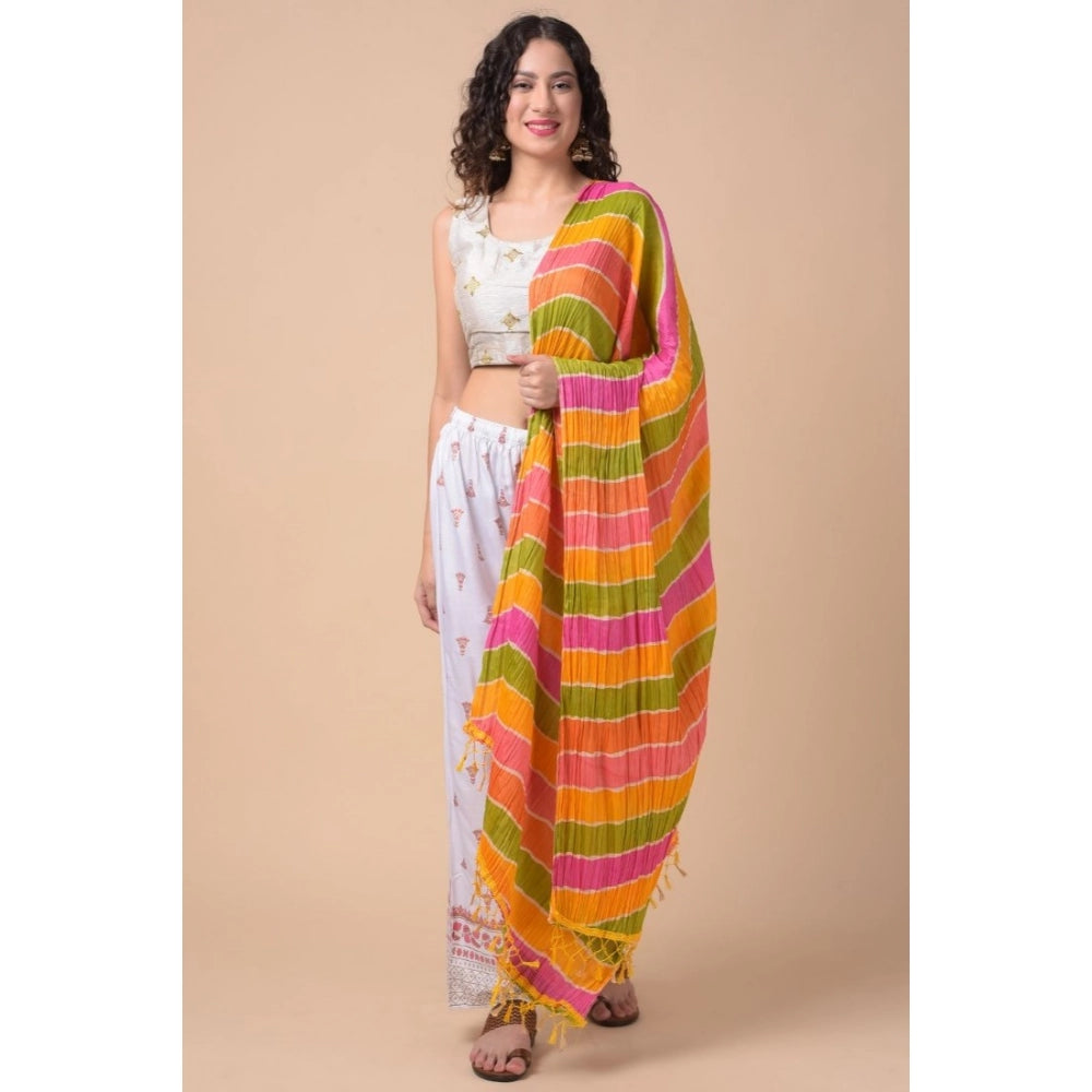 pkrkart Women's Chanderi Printed Dupatta (Multicolor, Length: 2.25 to 2.50 Mtr)