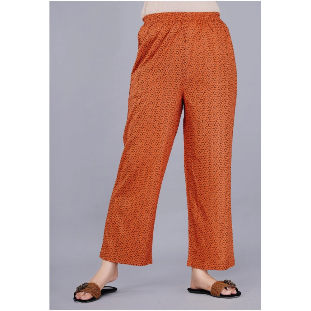 PKRKART Women's Casual Half Sleeve Printed Viscose Rayon Shirt With Pyjama Pant Night Suit Set (Brown)