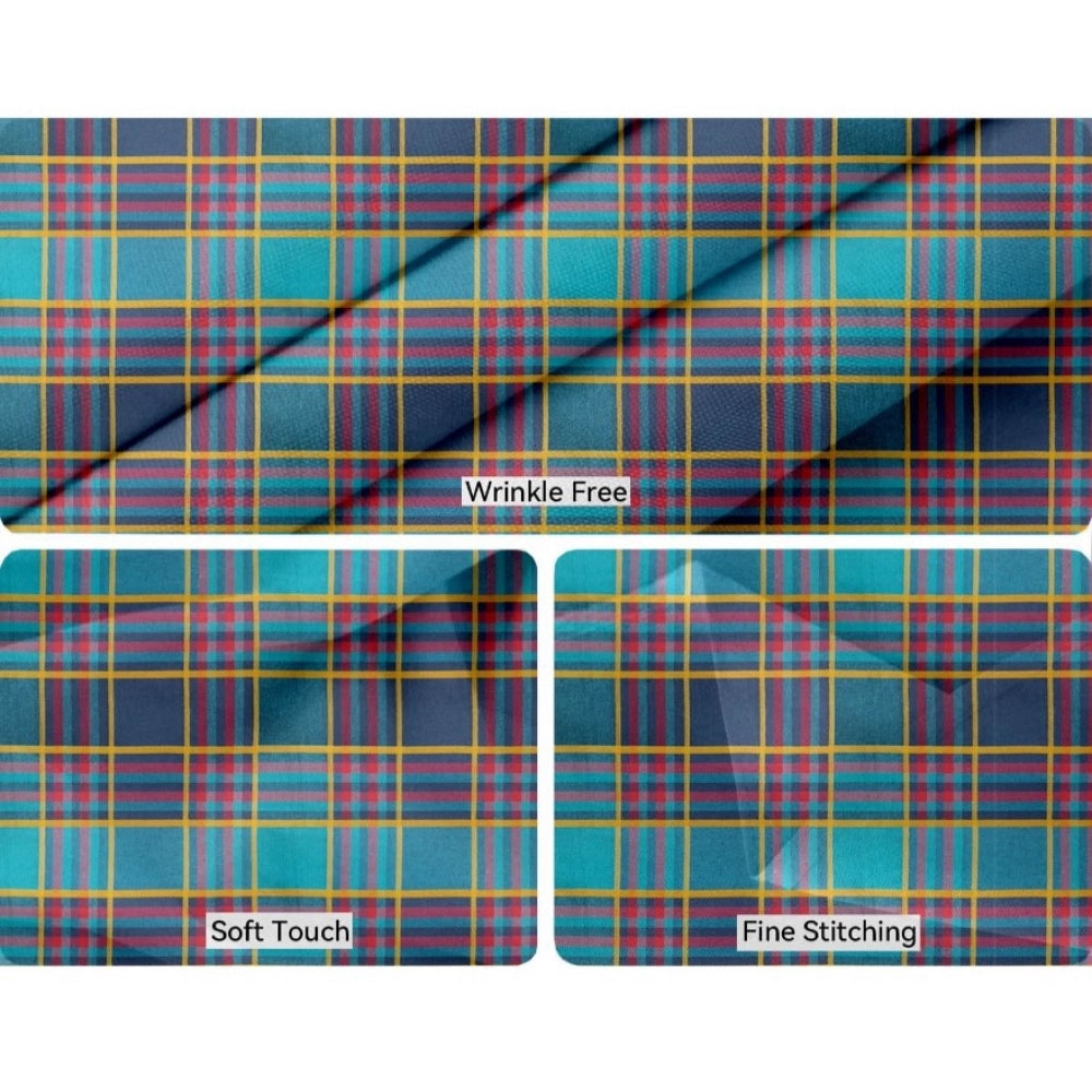 PKR Kart Checked Cotton Place Mats Sets (Multicolor)