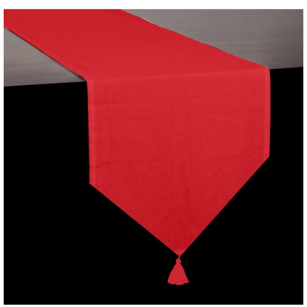 PKR Kart Solid Cotton Table Runners (Red)