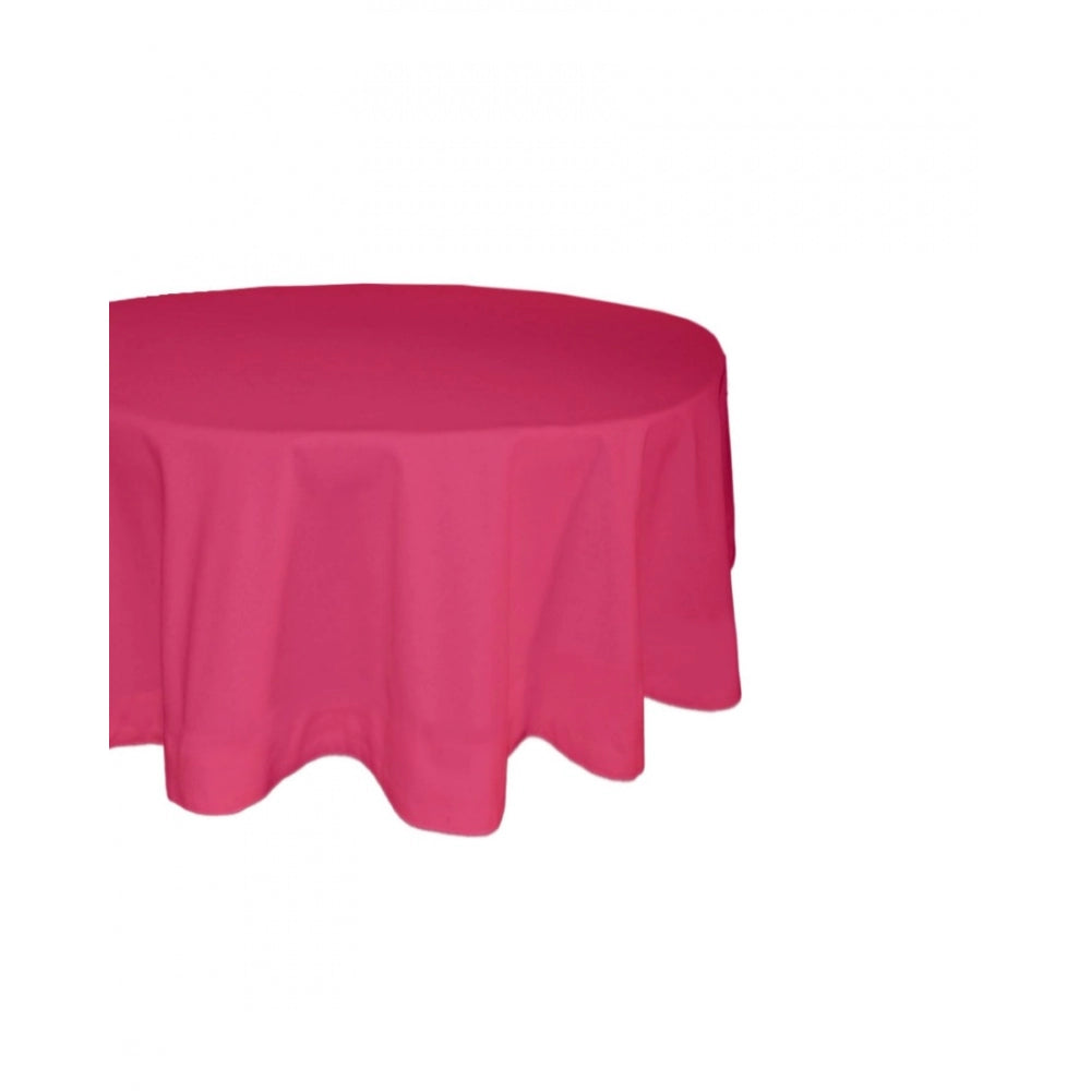 PKR Kart Solid Cotton Plain Table Cloth (Pink)