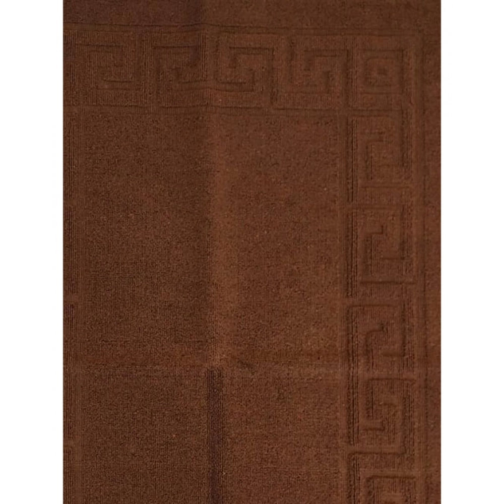 PKR Kart Solid Cotton Hotel Bathmats (Brown)