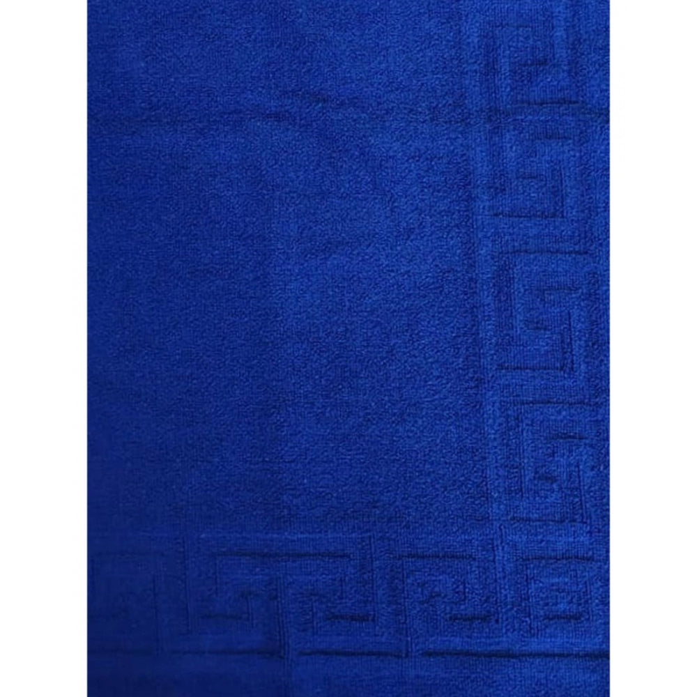 PKR Kart Solid Cotton Hotel Bathmats (Blue)