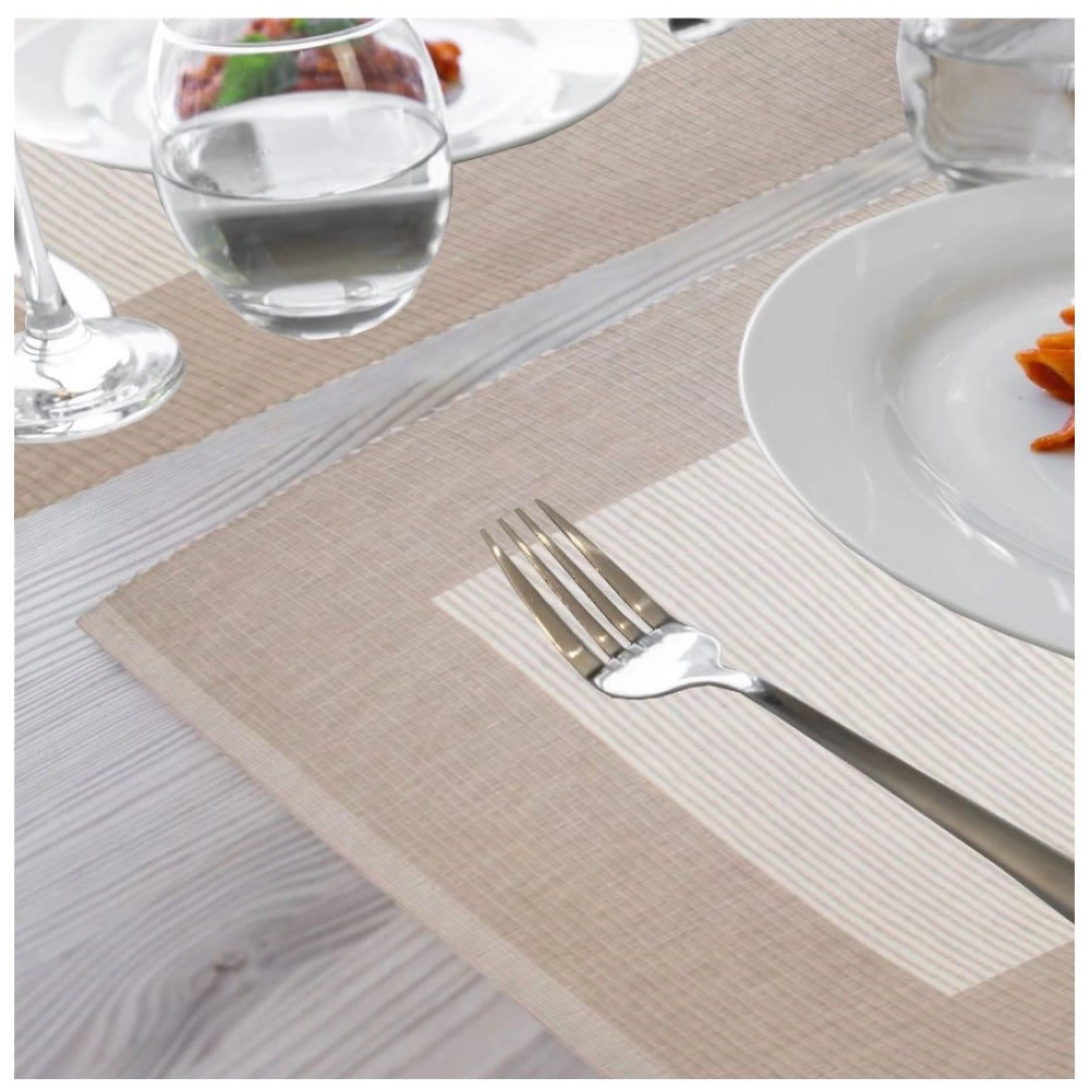PKR Kart Ribbed Cotton Place Mats Sets (Cream)