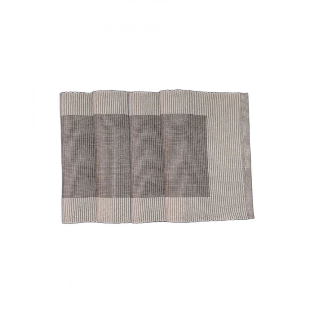 PKR Kart Ribbed Cotton Place Mats Sets (Grey)