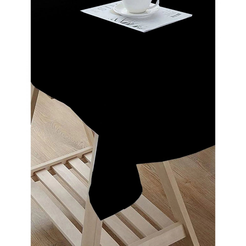 PKR Kart Solid Cotton Plain Table Cloth (Black)