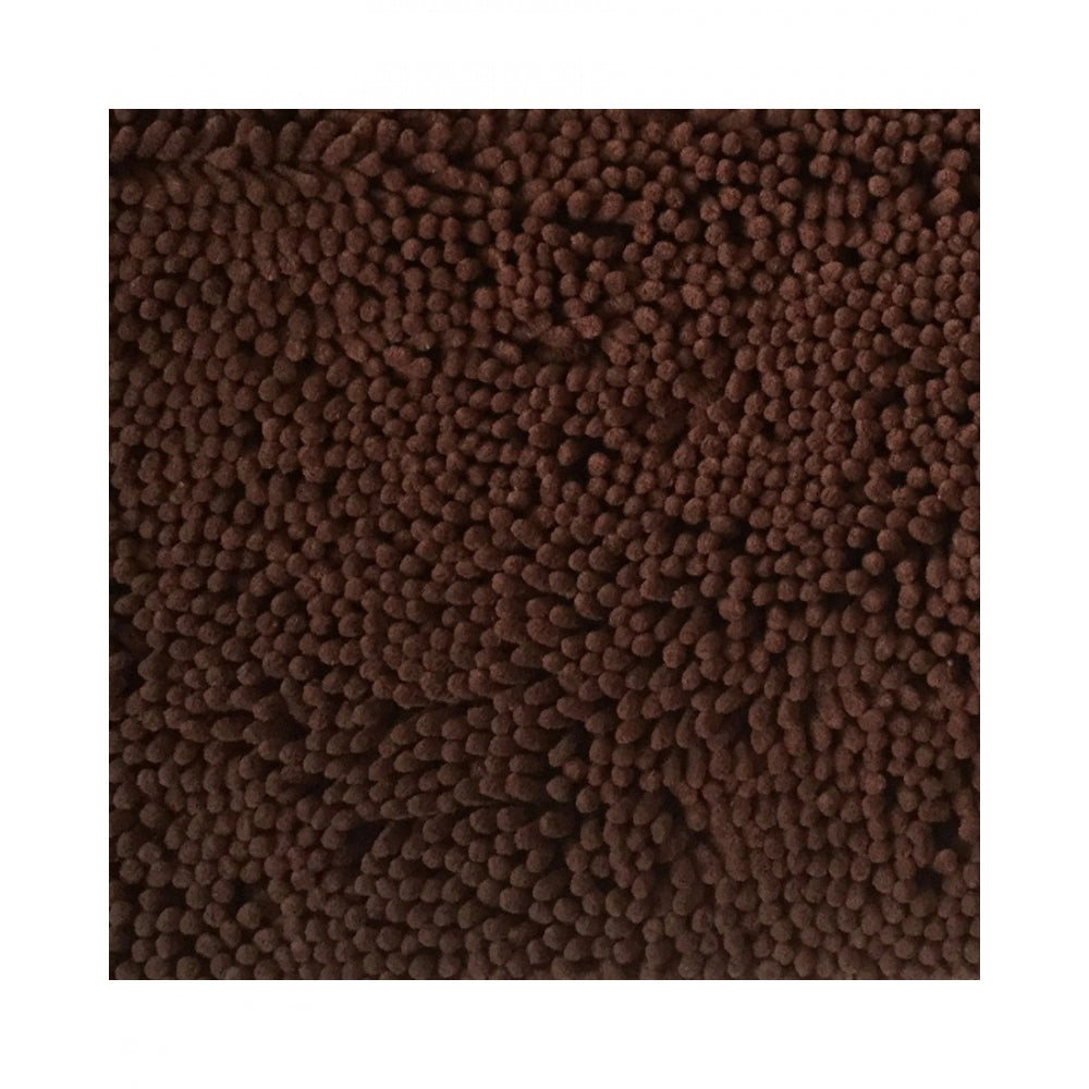 PKR Kart Solid Polyester Bathmat (Brown)