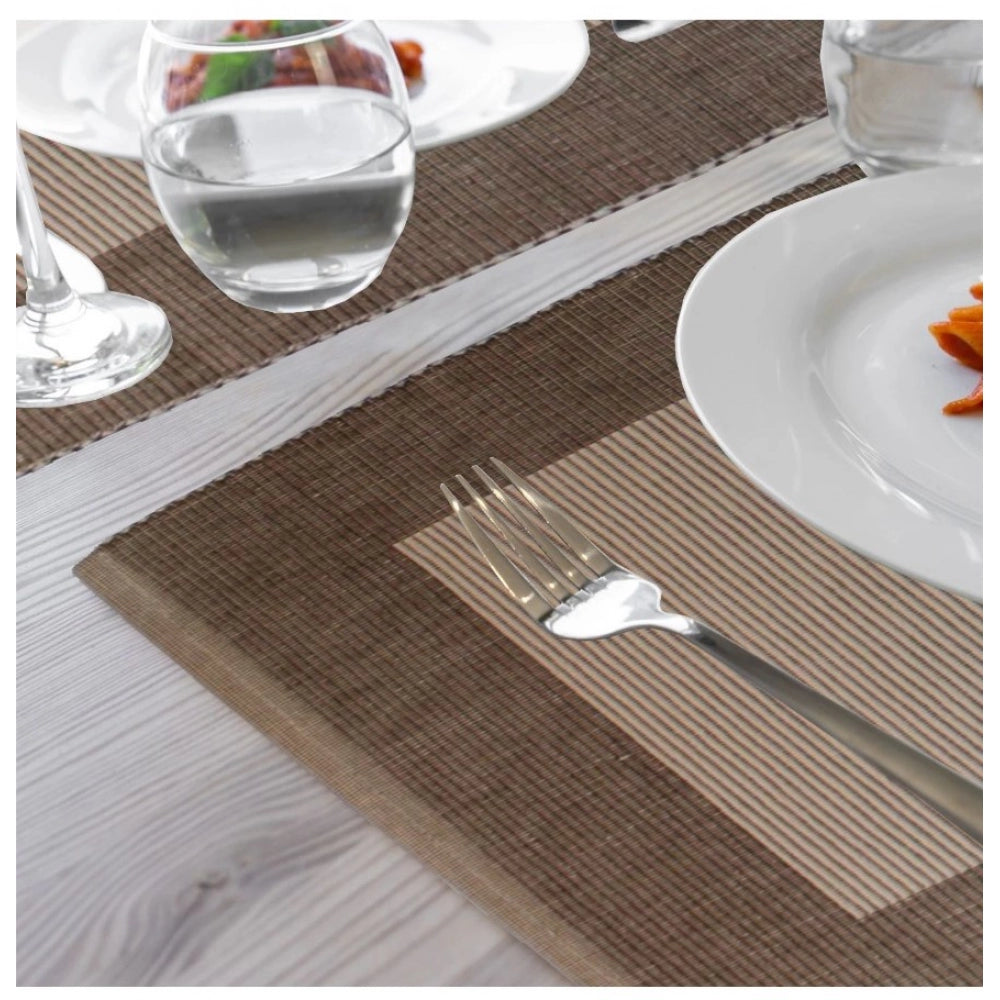 PKR Kart Ribbed Cotton Place Mats Sets (Beige)