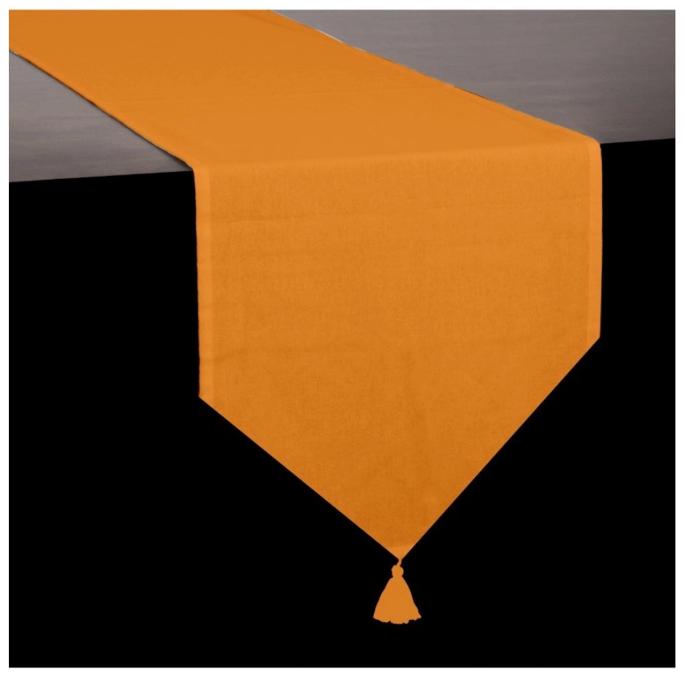 PKR Kart Solid Cotton Table Runners (Orange)