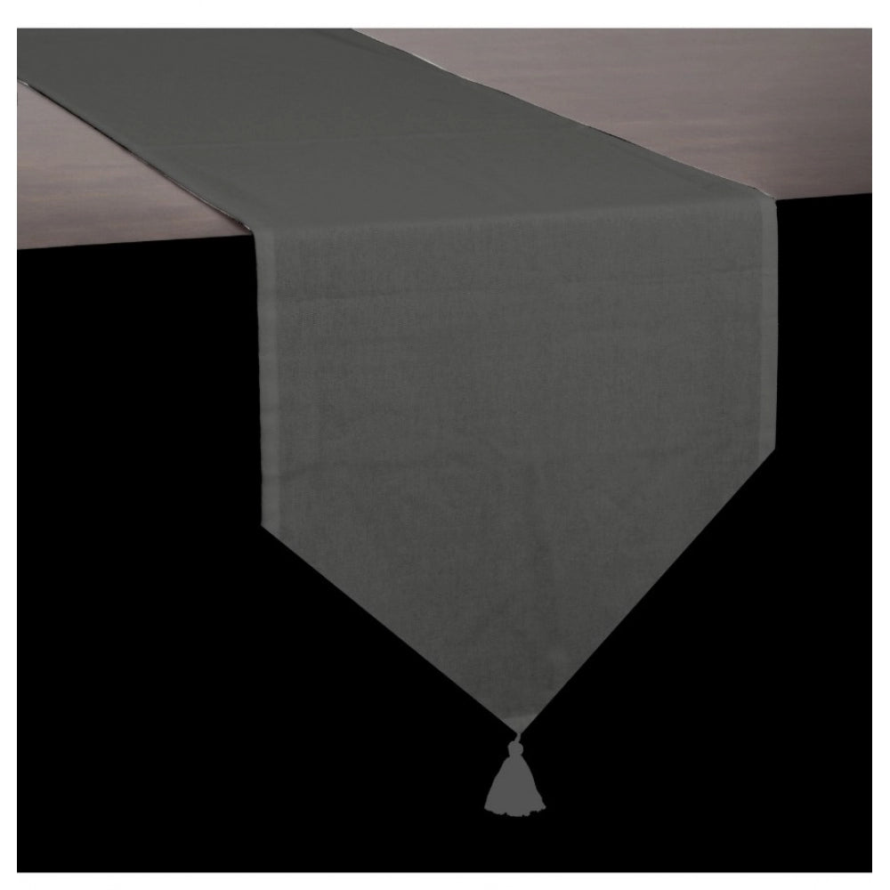 PKR Kart Solid Cotton Table Runners (Dark Grey)