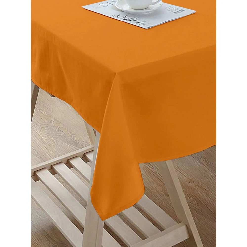 PKR Kart Solid Cotton Plain Table Cloth (Orange)