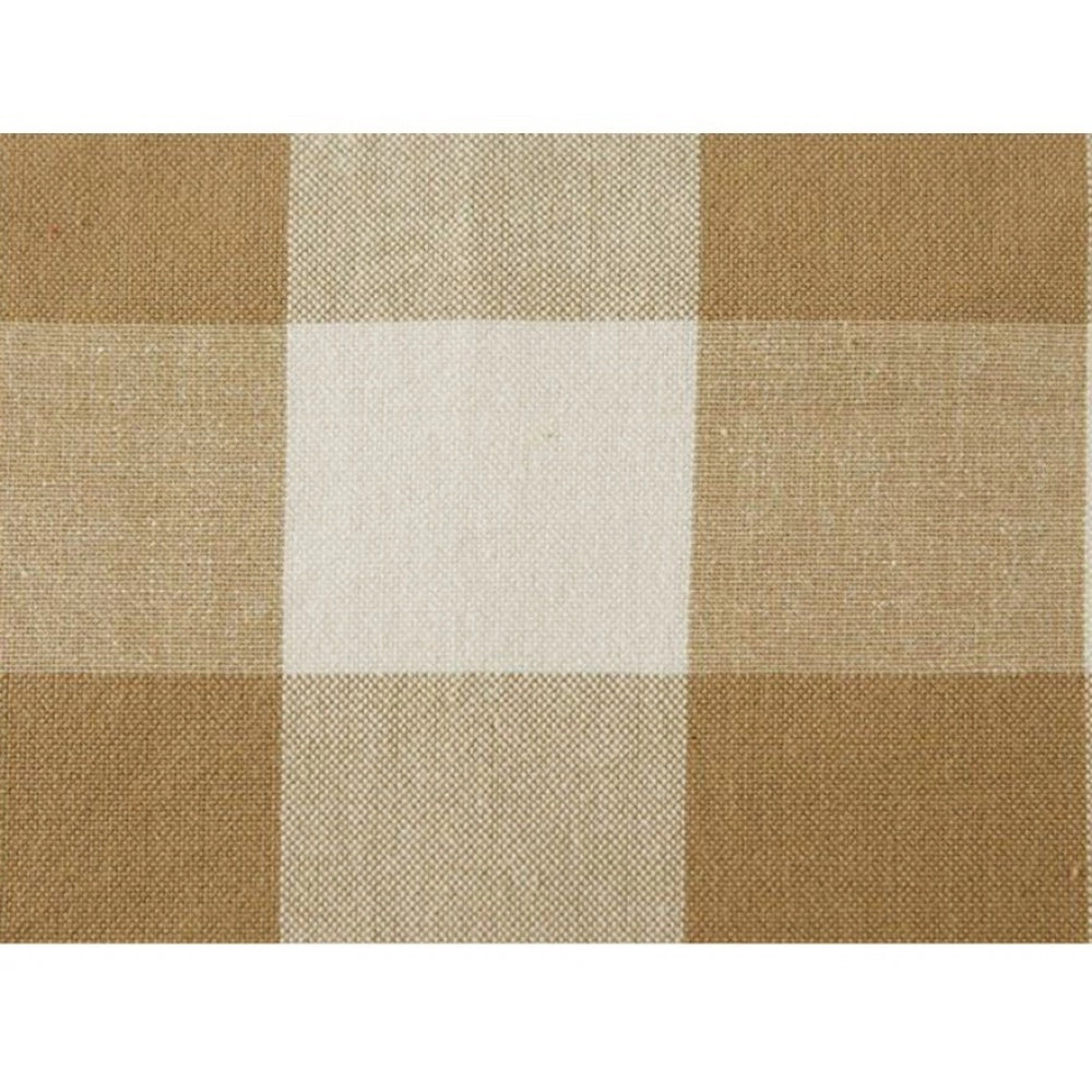 PKR Kart Checked Cotton Checks Table Cloth (Beige)