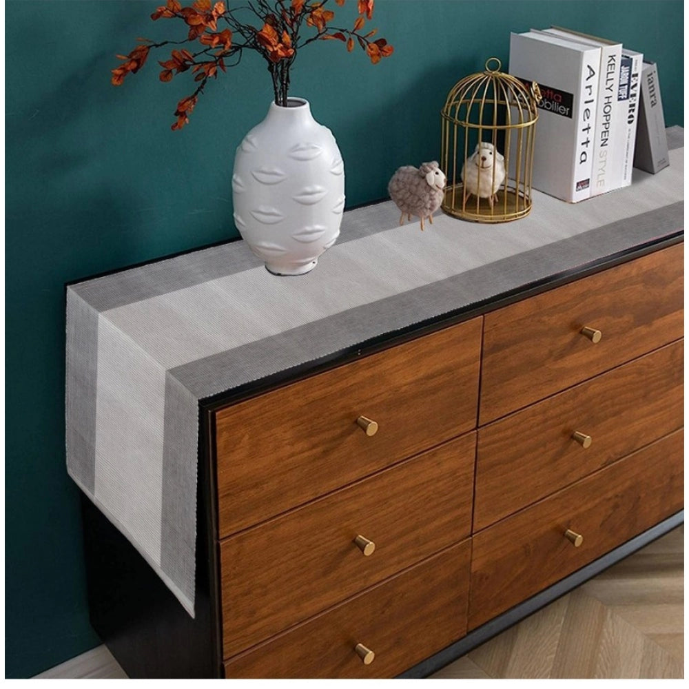 PKR Kart Striped Cotton Table Runners (Grey)