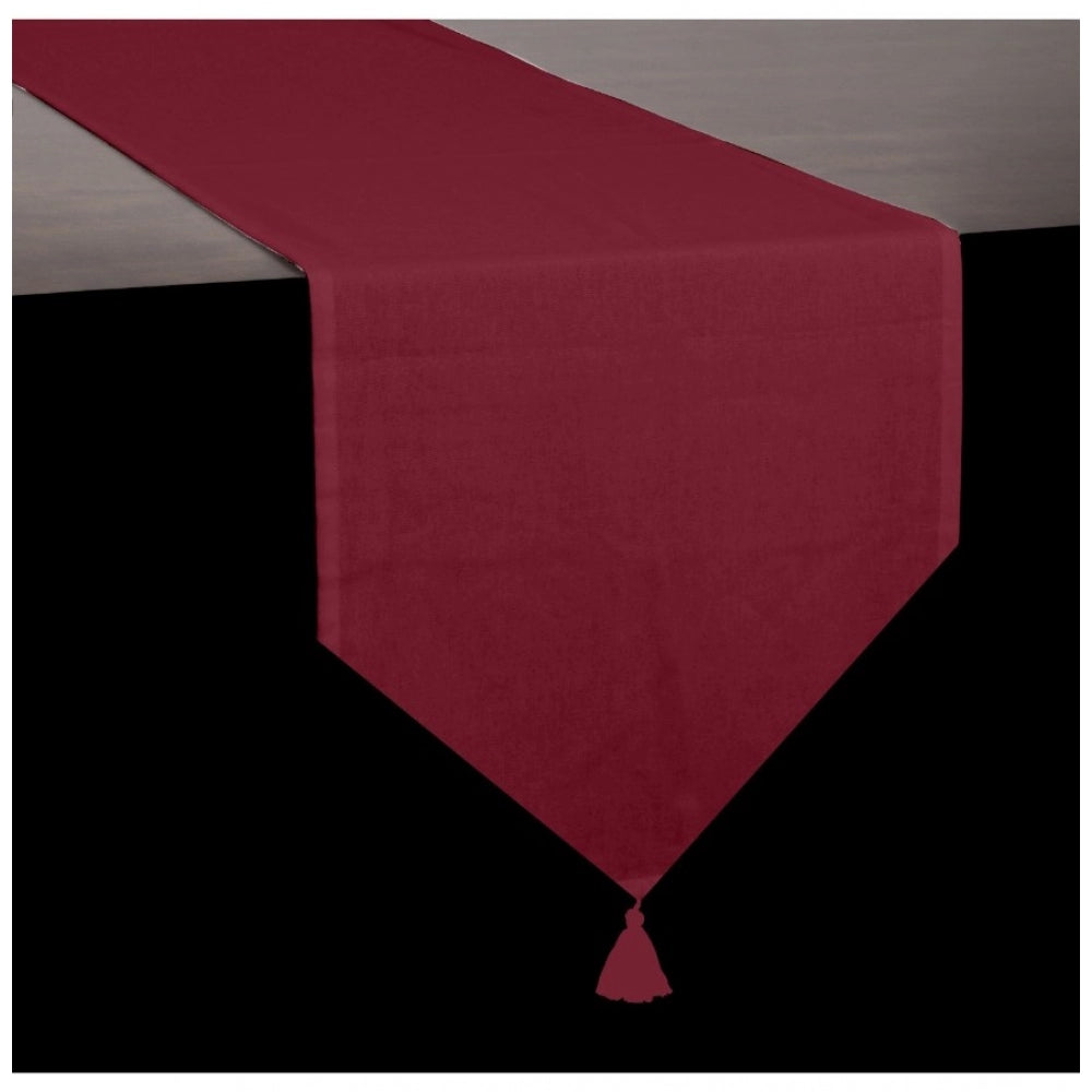 PKR Kart Solid Cotton Table Runners (Maroon)