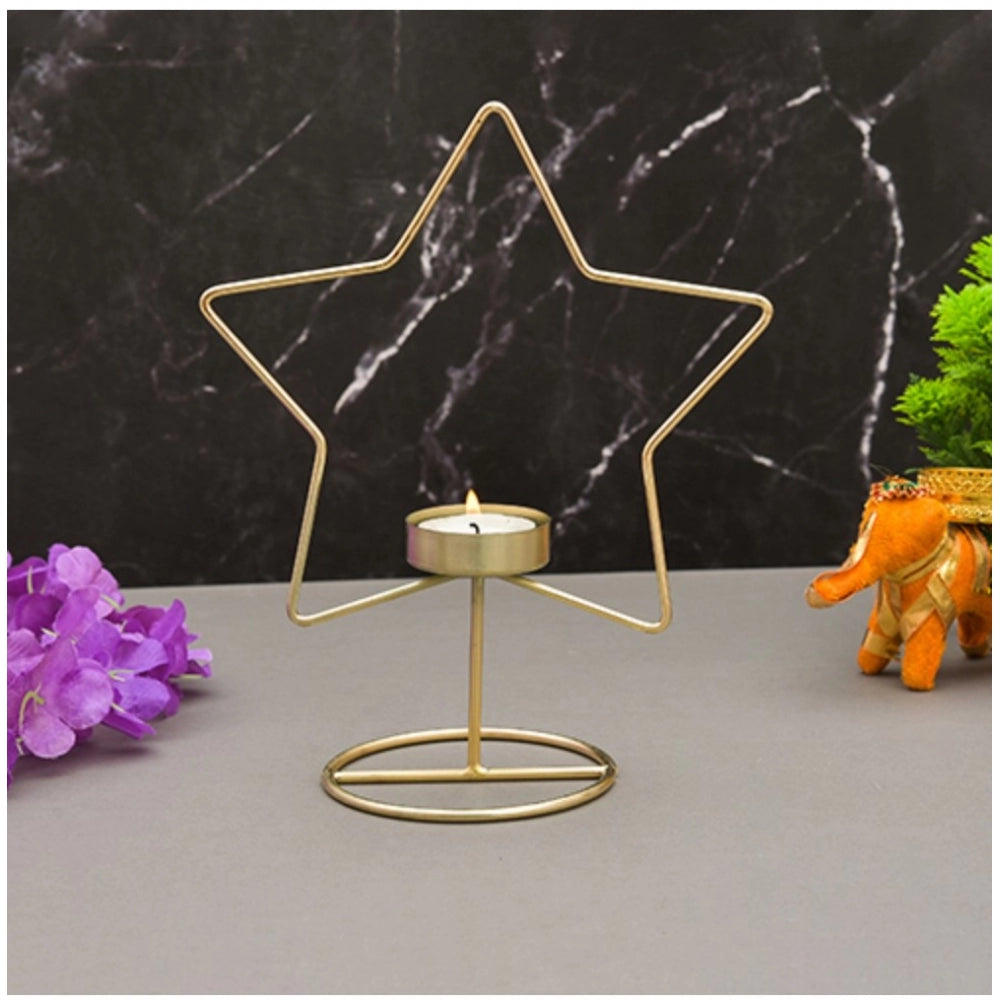 PKR Kart Metal Tea Light Candle Holder Stand (Gold)