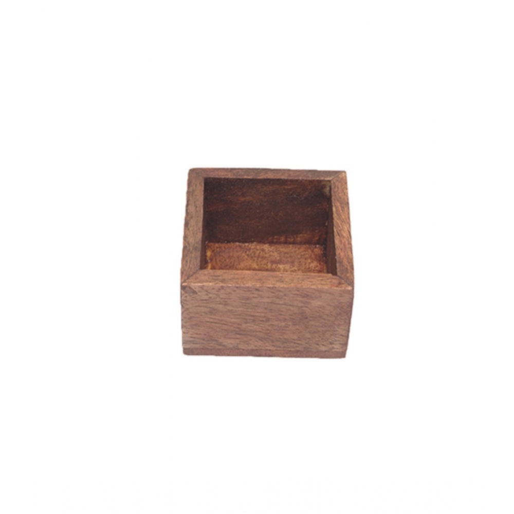 PKR Kart Wooden Spice Box With 9 Compartment For Kitchen (Brown)