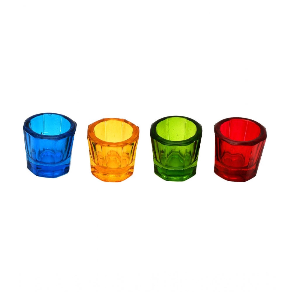 PKR Kart Glass Pillar Candle Holder (Multicolor)