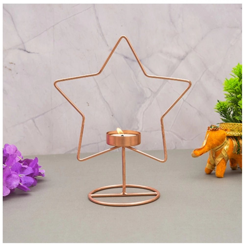 PKR Kart Metal Tea Light Candle Holder Stand (Rose Gold)