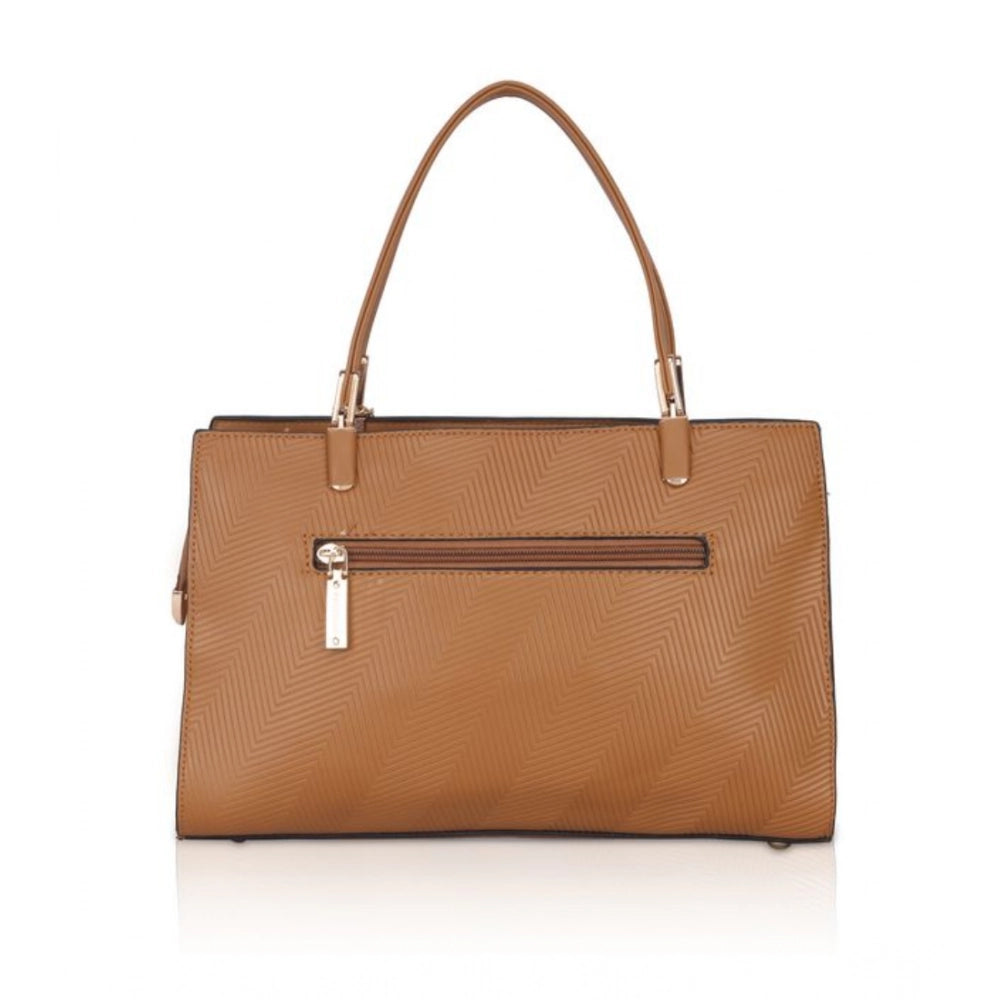 Generic Women's Faux Leather Textured Adjustable Long Belt Handbag (Brown)