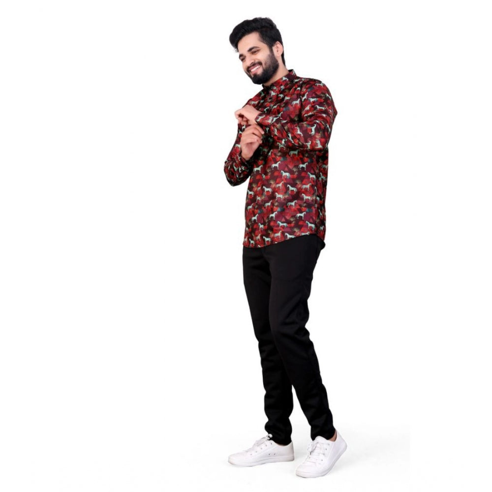 PKRKART Men's Cotton Blended Printed Full Sleeve Shortkurta (Multicolor)