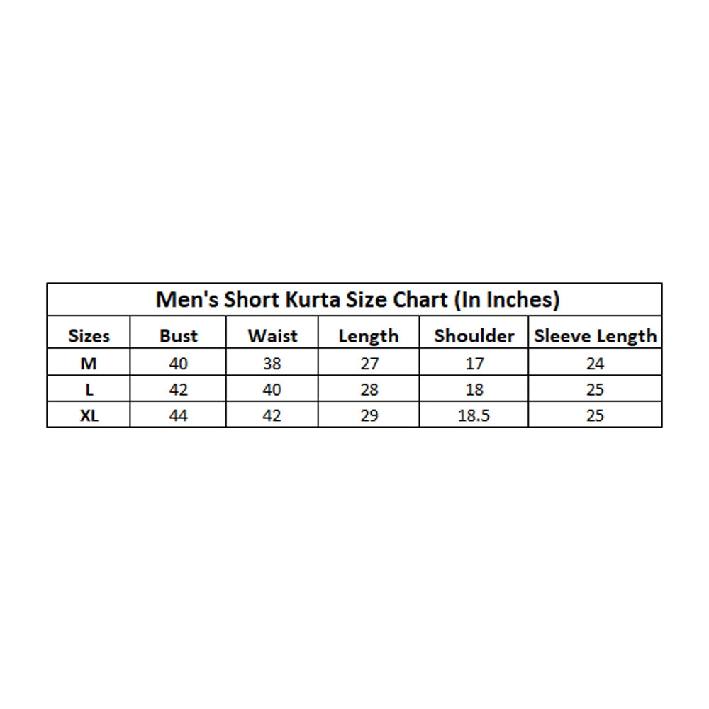 PKRKART Men's Cotton Blended Printed Full Sleeve Shortkurta (Multicolor)