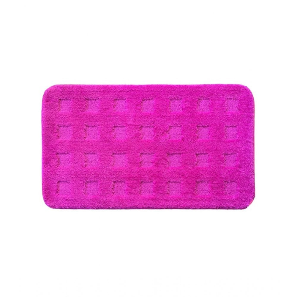 PKR Kart Polyester Knitted Bathmats Sets (Pink, Size: 16x24 In)