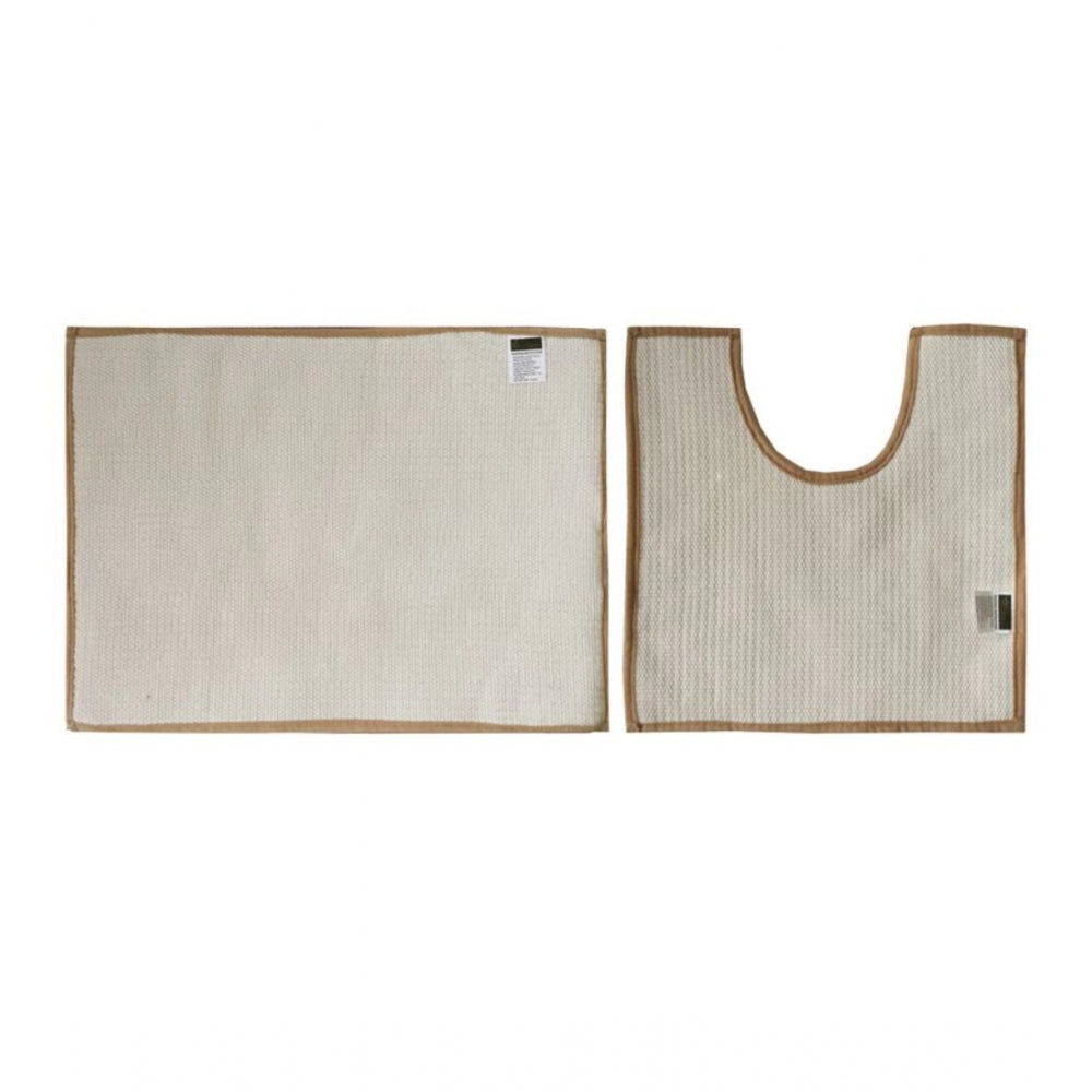 PKR Kart Polyester Knitted Bathmats Sets (Light Brown, Size: 20x30 In)