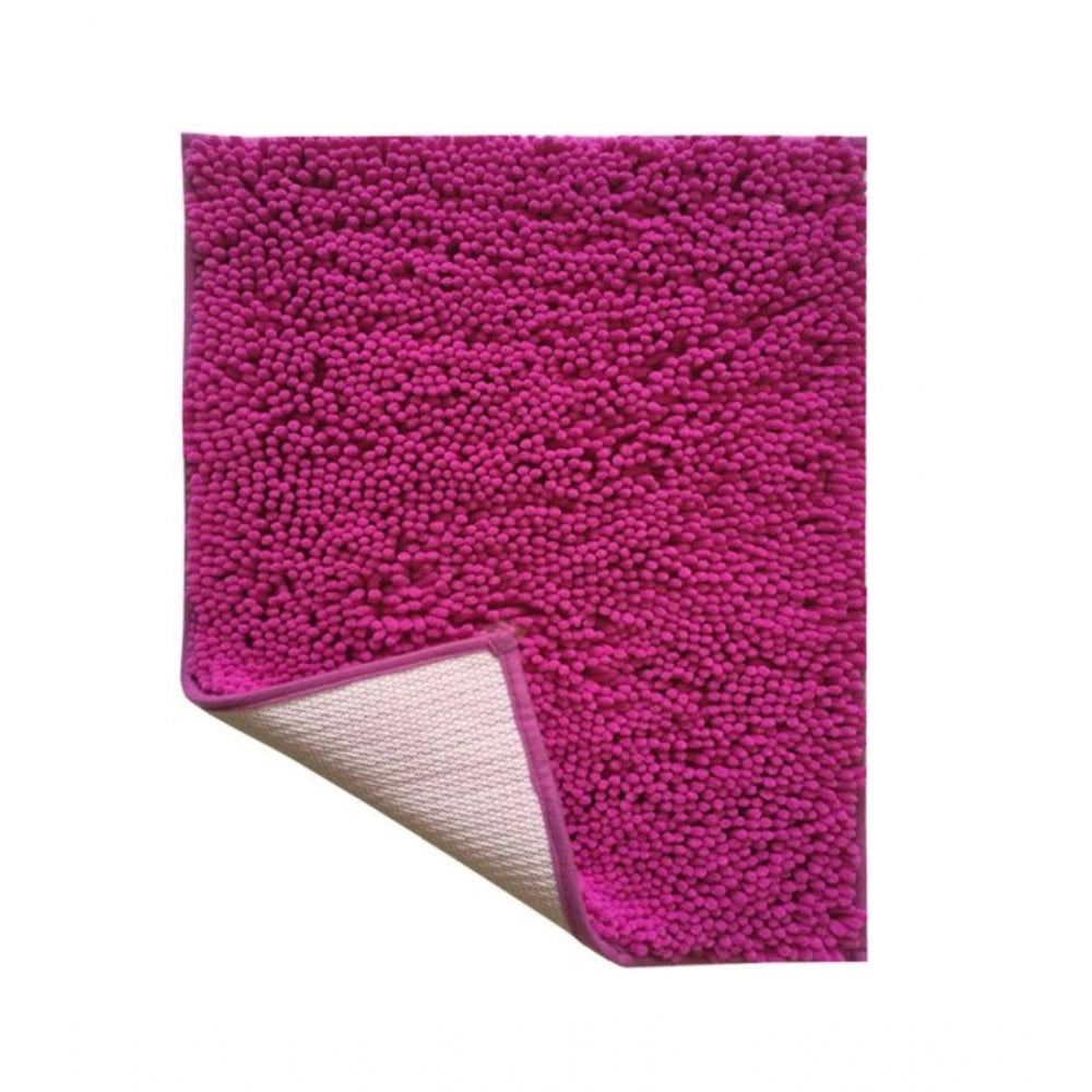 PKR Kart Polyester Knitted Bathmats Sets (Pink, Size: 16x24 In)