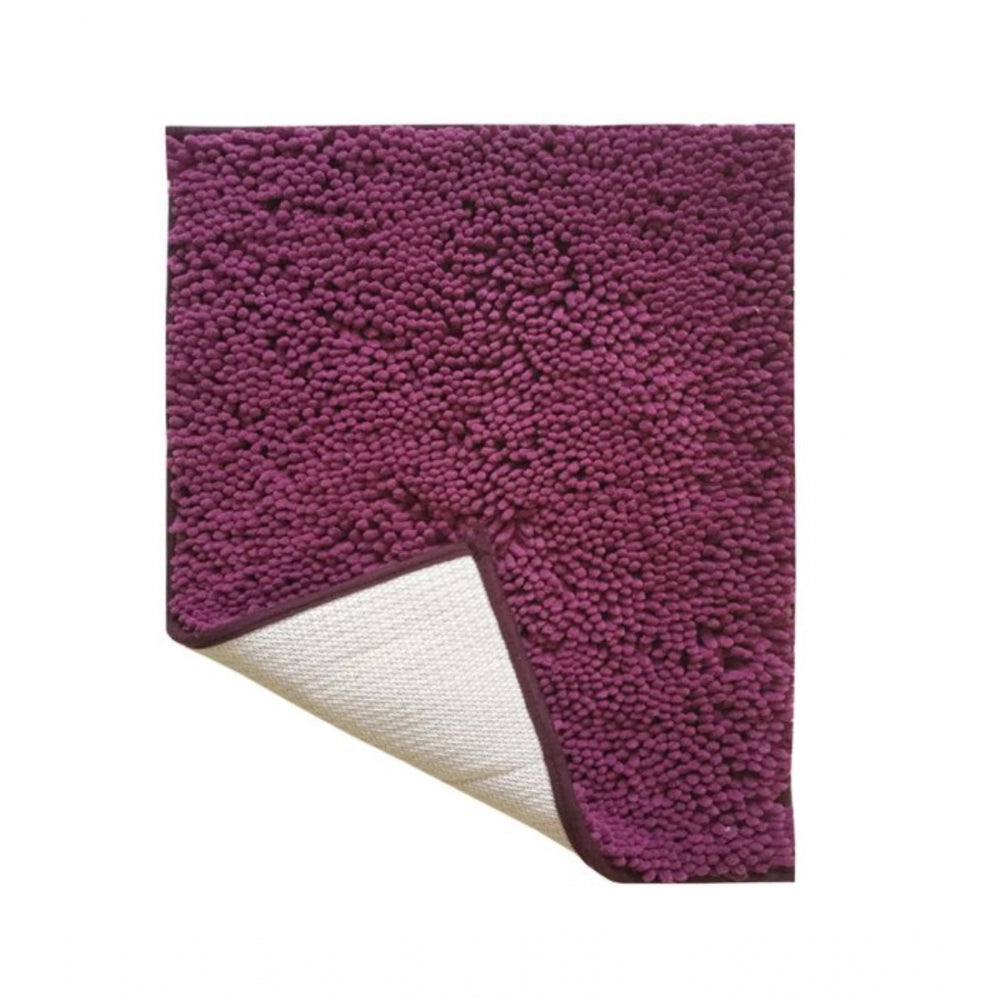 PKR Kart Polyester Knitted Bathmats Sets (Purple, Size: 20x30 In)