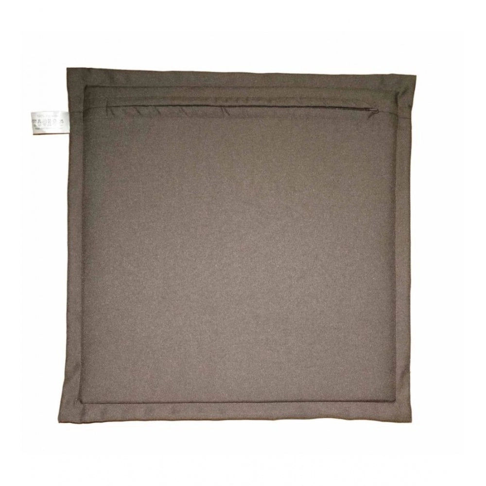 PKR Kart Pack Of_4 Polyester Solid Chairpads (Dark Beige, Size: 16x16 In)