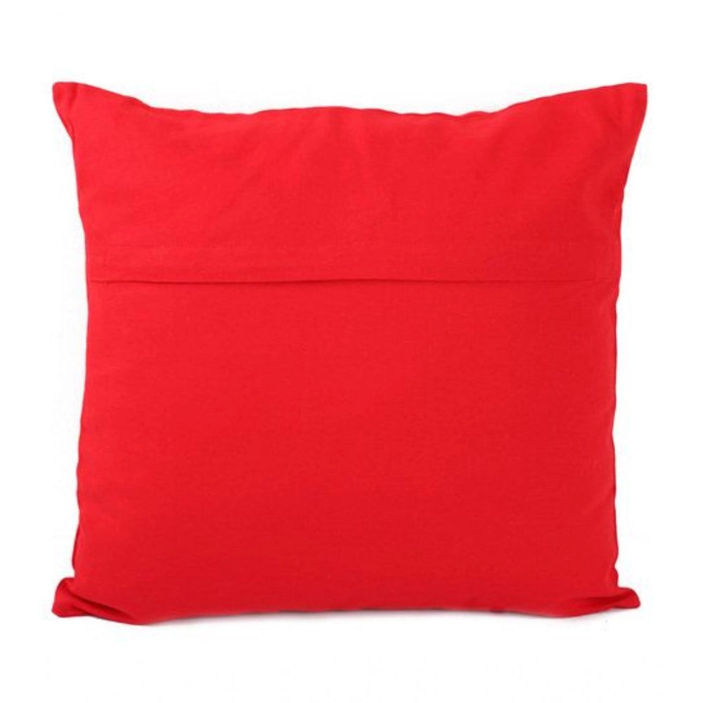 PKR Kart Pack Of_2 Cotton Printed Cushion Cover Sets (Orange, Size: 16x16 In)