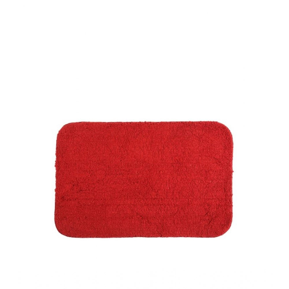 PKR Kart Polyester Solid Bathmats Sets (Red, Size: 20x30 In)